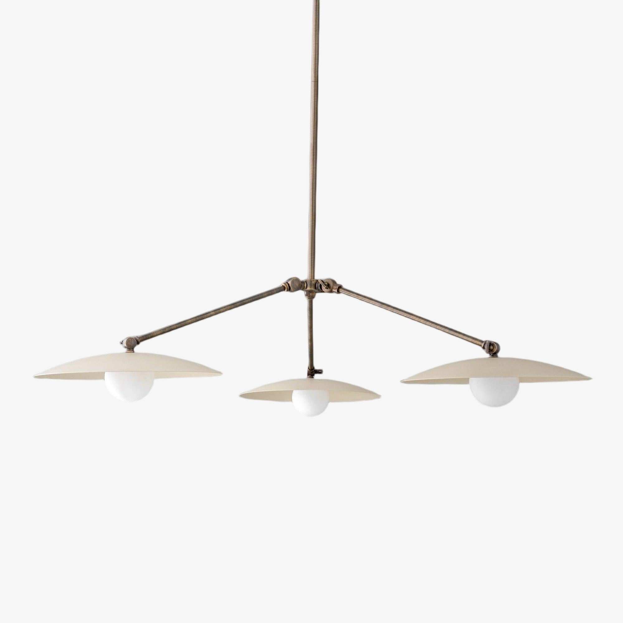 Curva Metal Antique Brass Chandelier - Modern Industrial Lighting Pendant