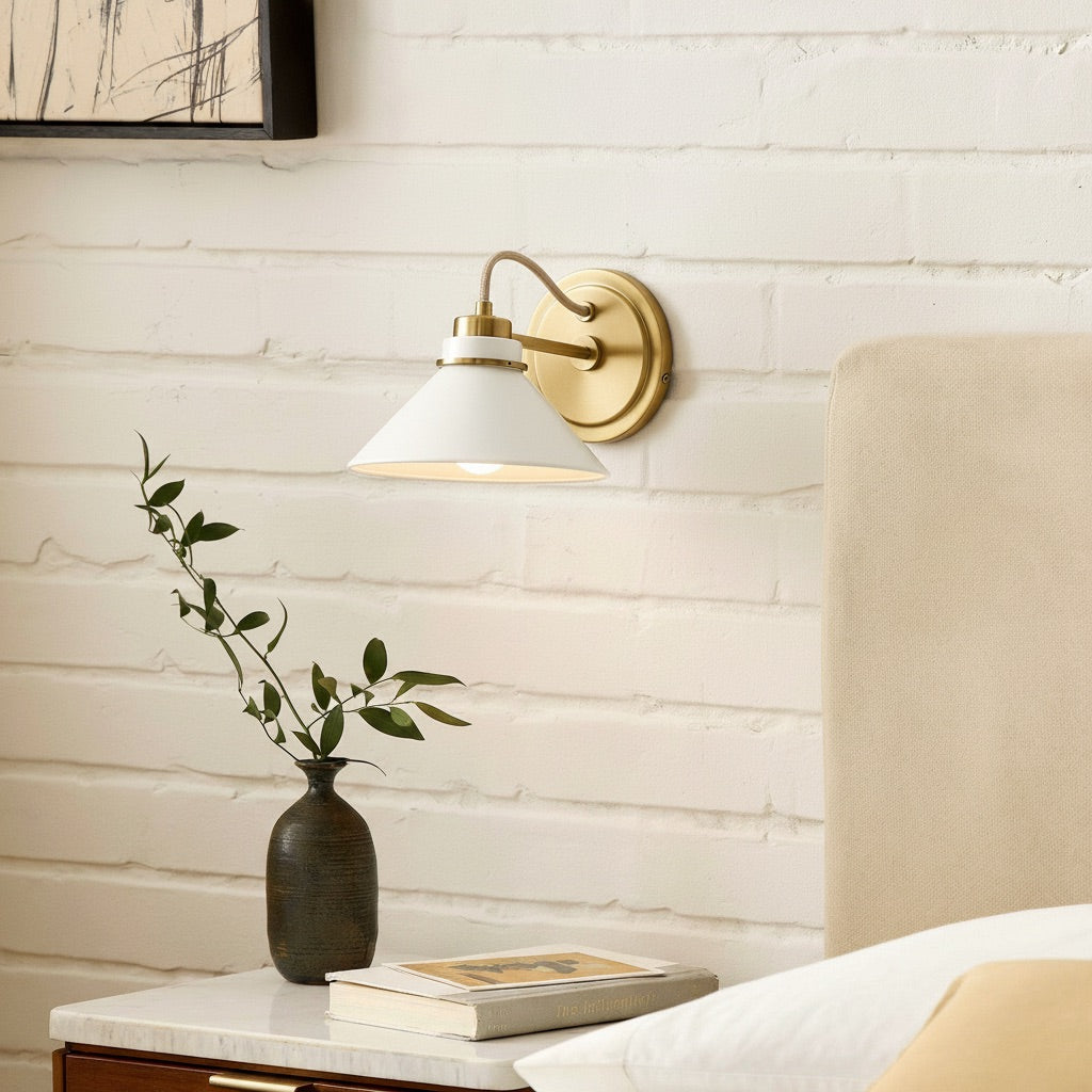 Aurenza Sconce – Farmhouse Wall Light with Metal Accents for Cozy Spaces