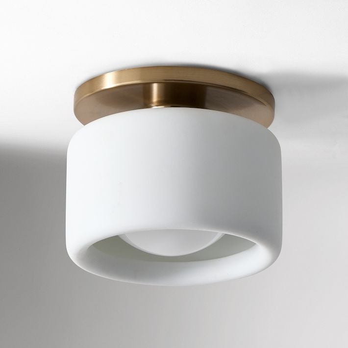 Plafonnier encastré moderne en porcelaine Cerova – Élégant abat-jour ivoire