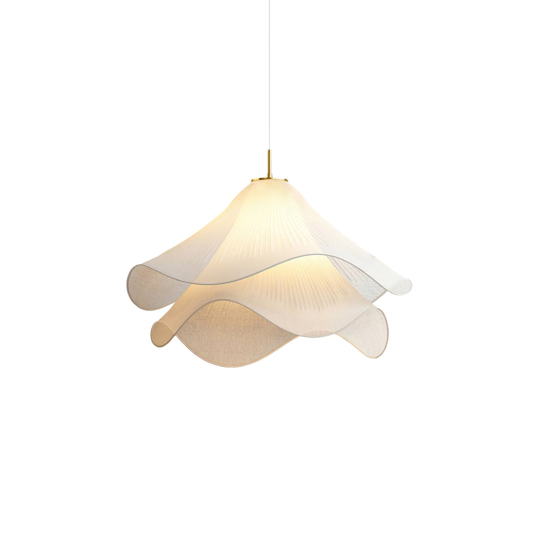 Ethereal Pleated Fabric Bloom Pendant Lamp - French Floral Design Fixture