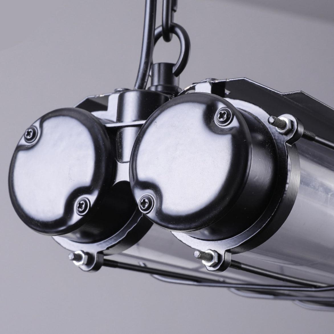 Glass Linearity Chandelier Artisan Clear Cast Iron Metal Sleek Sparkling