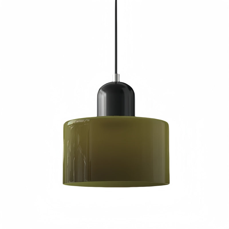 Morandi Cylinder Glass Pendant Light – Minimalist Disc Glass Lamp