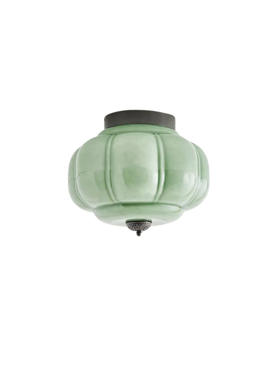 Plafonnier élégant en verre vert