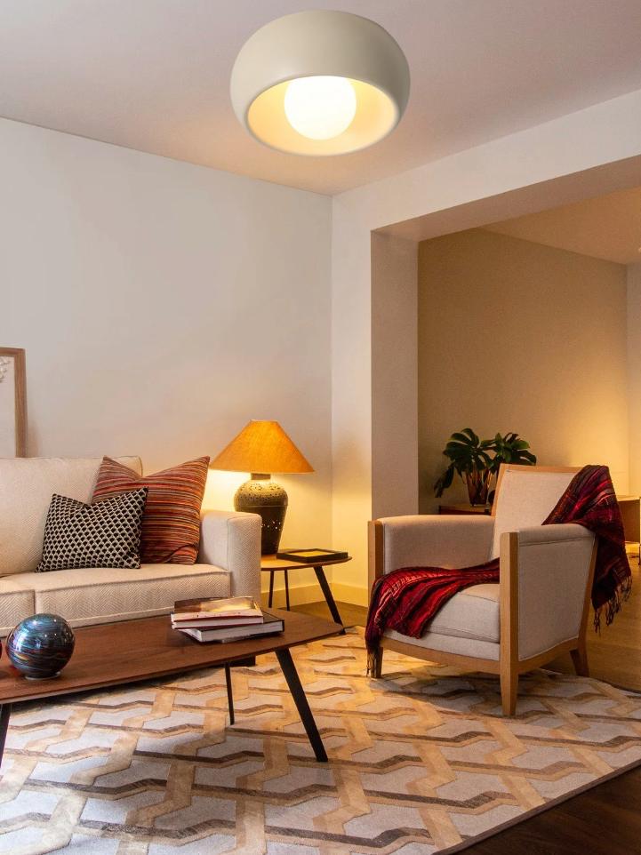 Modern Glass Metal Ceiling Light in Walnut for Indoor Lighting