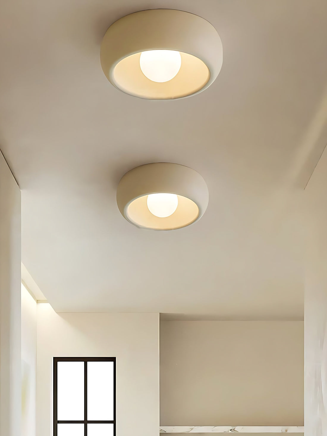Plafonnier moderne en métal et verre, couleur noyer, pour l'éclairage intérieur