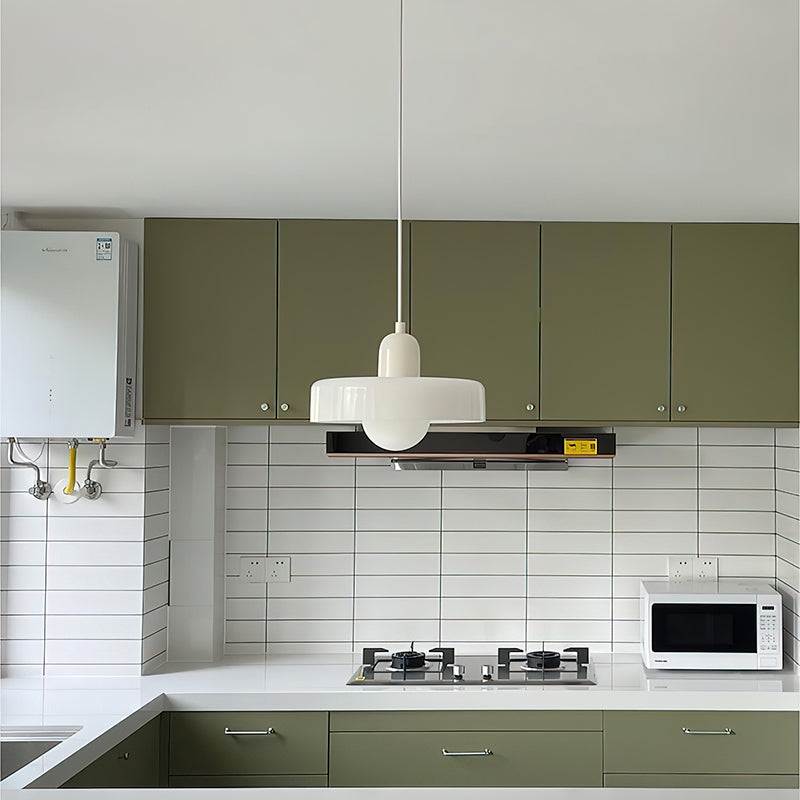 Disc Orb Glass Pendant Lamp – Morandi Pendant Light for Living Rooms