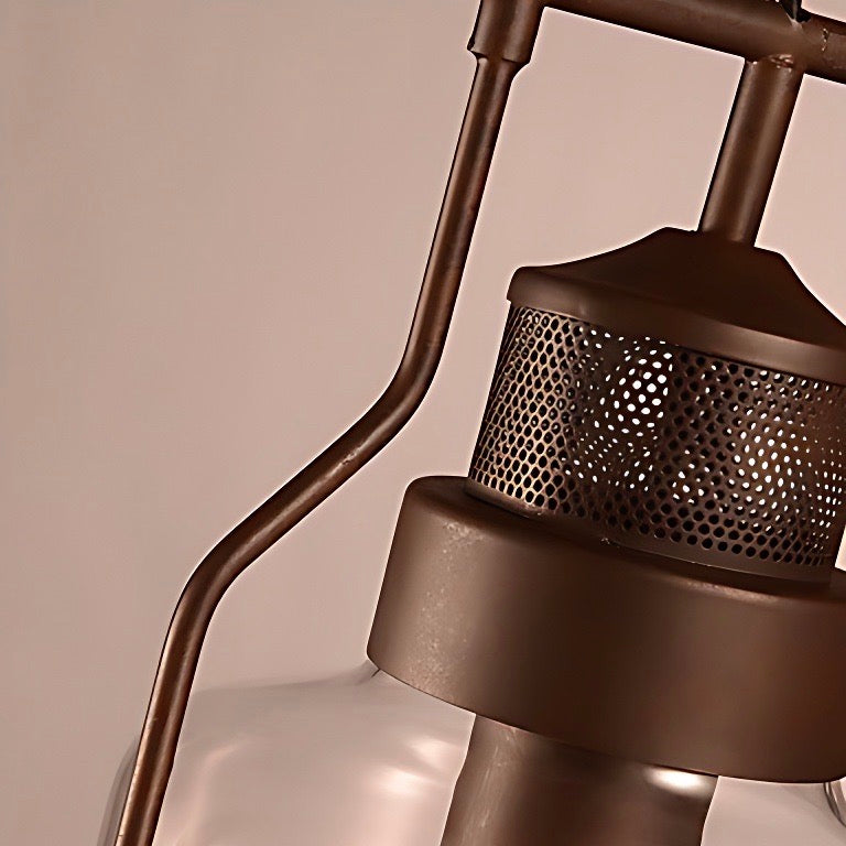 Industrial Black Smoked Glass Pendant Light