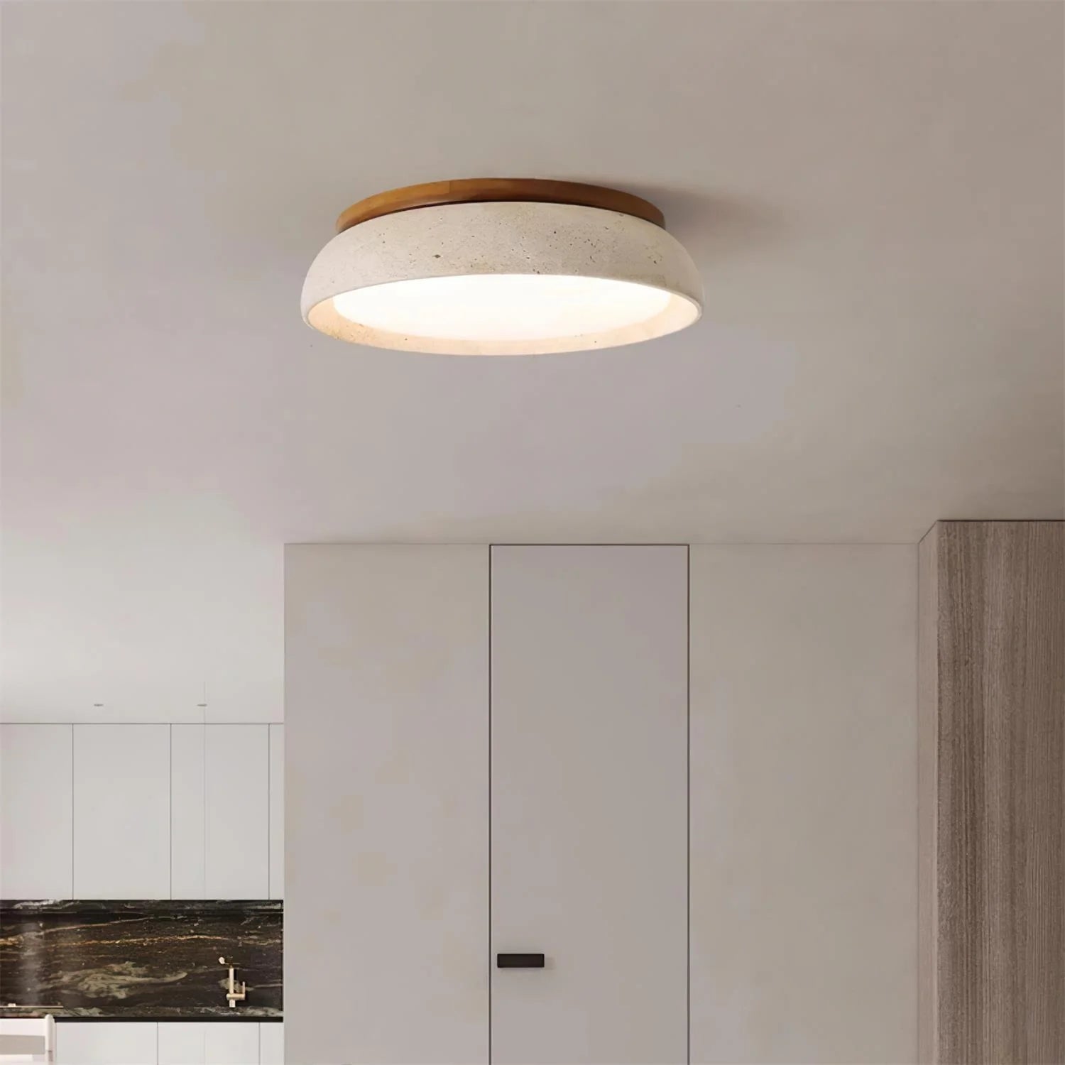 Modern Scandinavian Travertine Ceiling Light