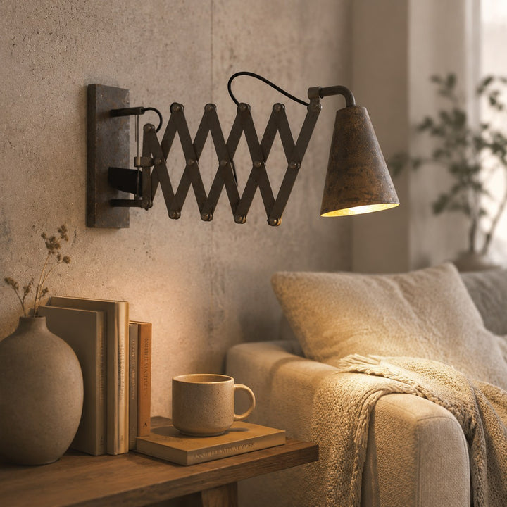 Vintage Industrial Accordion Wall Sconce