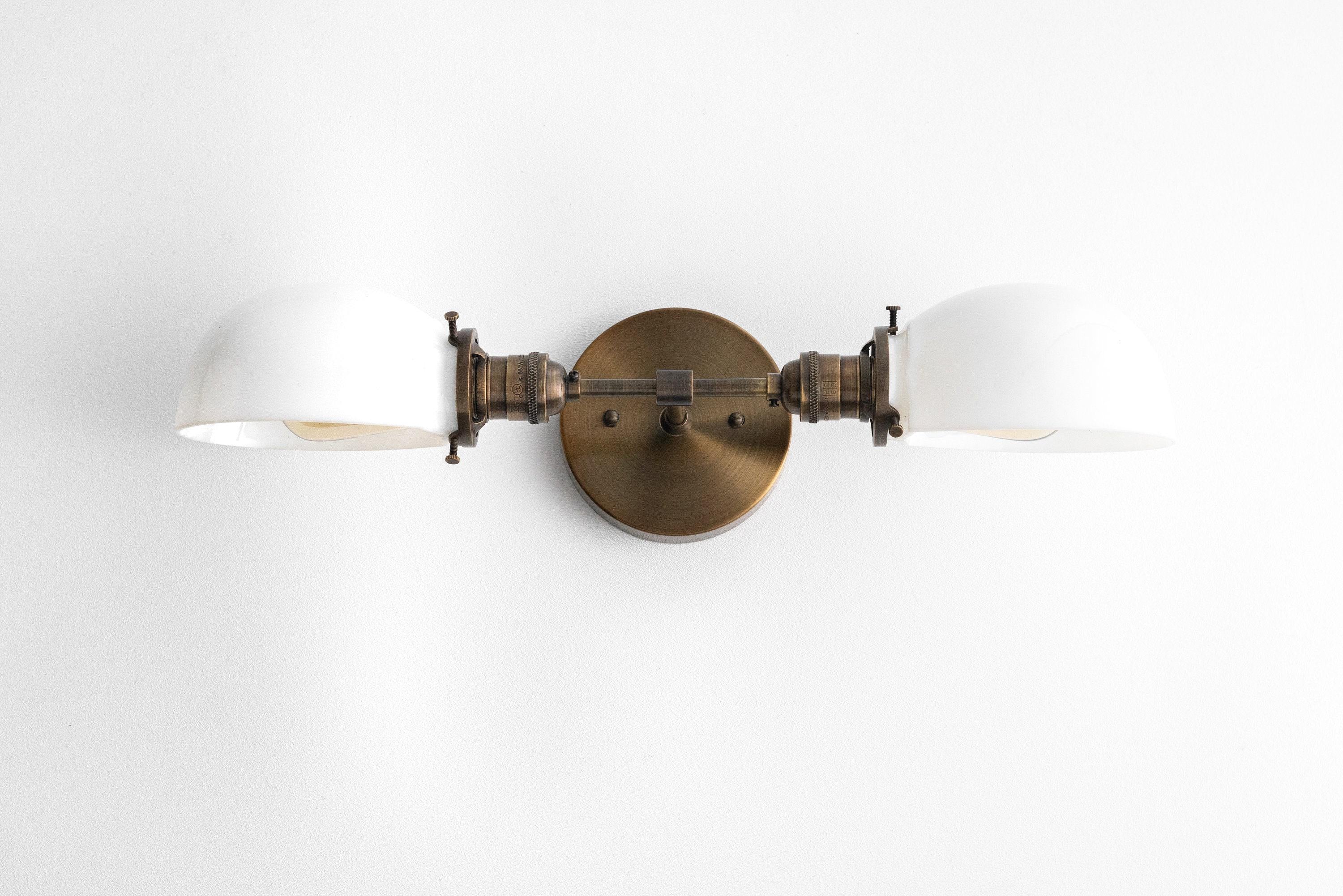 Ornato Luxe Mid-Century Vanity Light - Brass Bathroom Fixture with Opal Glass