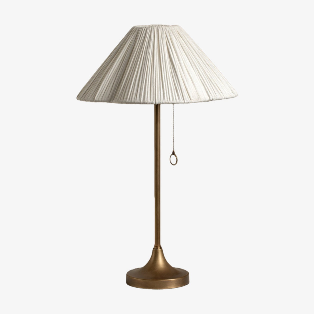 Lindi - Aged Brass and Scalloped Linen Table Lamp
