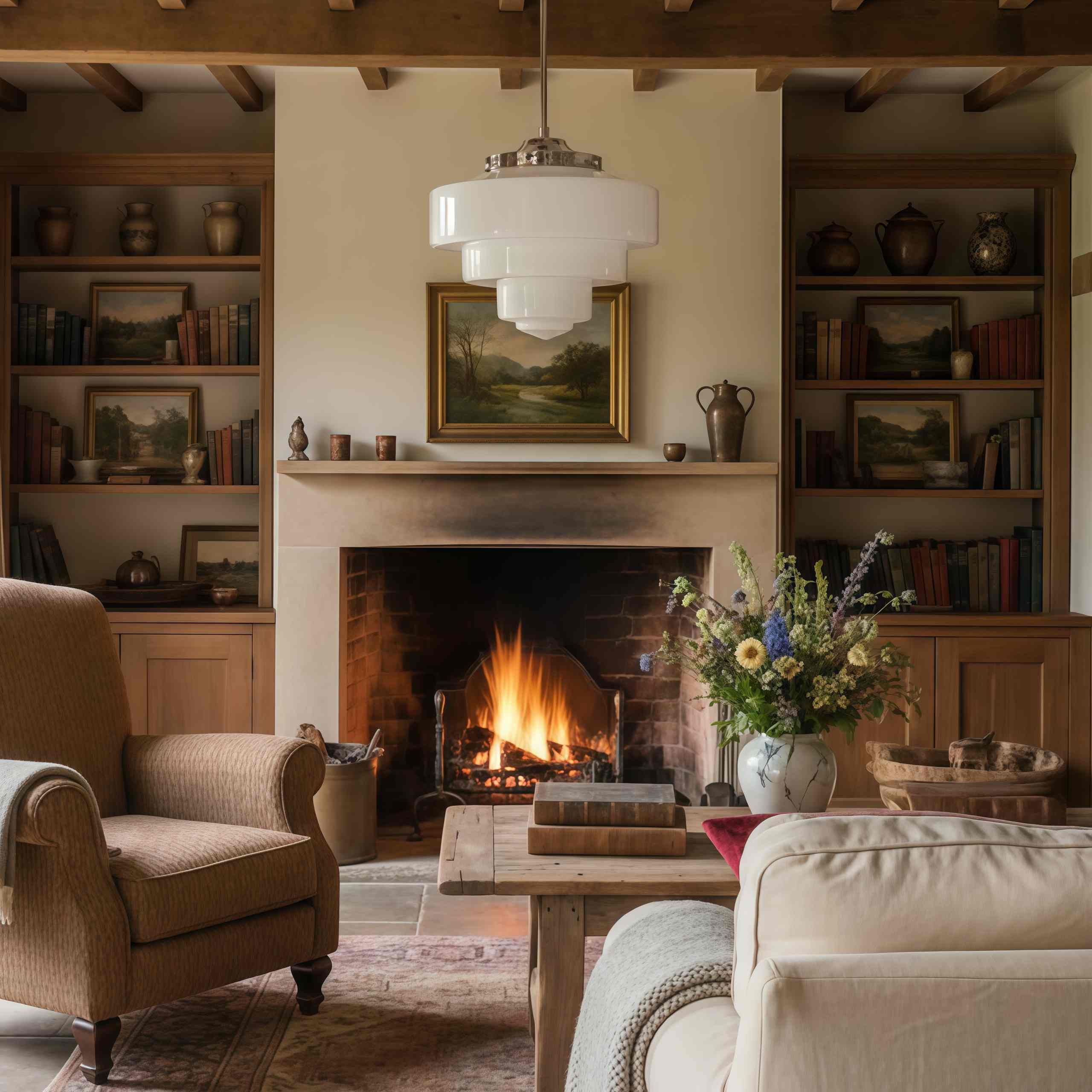 Geotower Glass Brass Pendant Light – Art Deco Opal Globe Ceiling Fixture