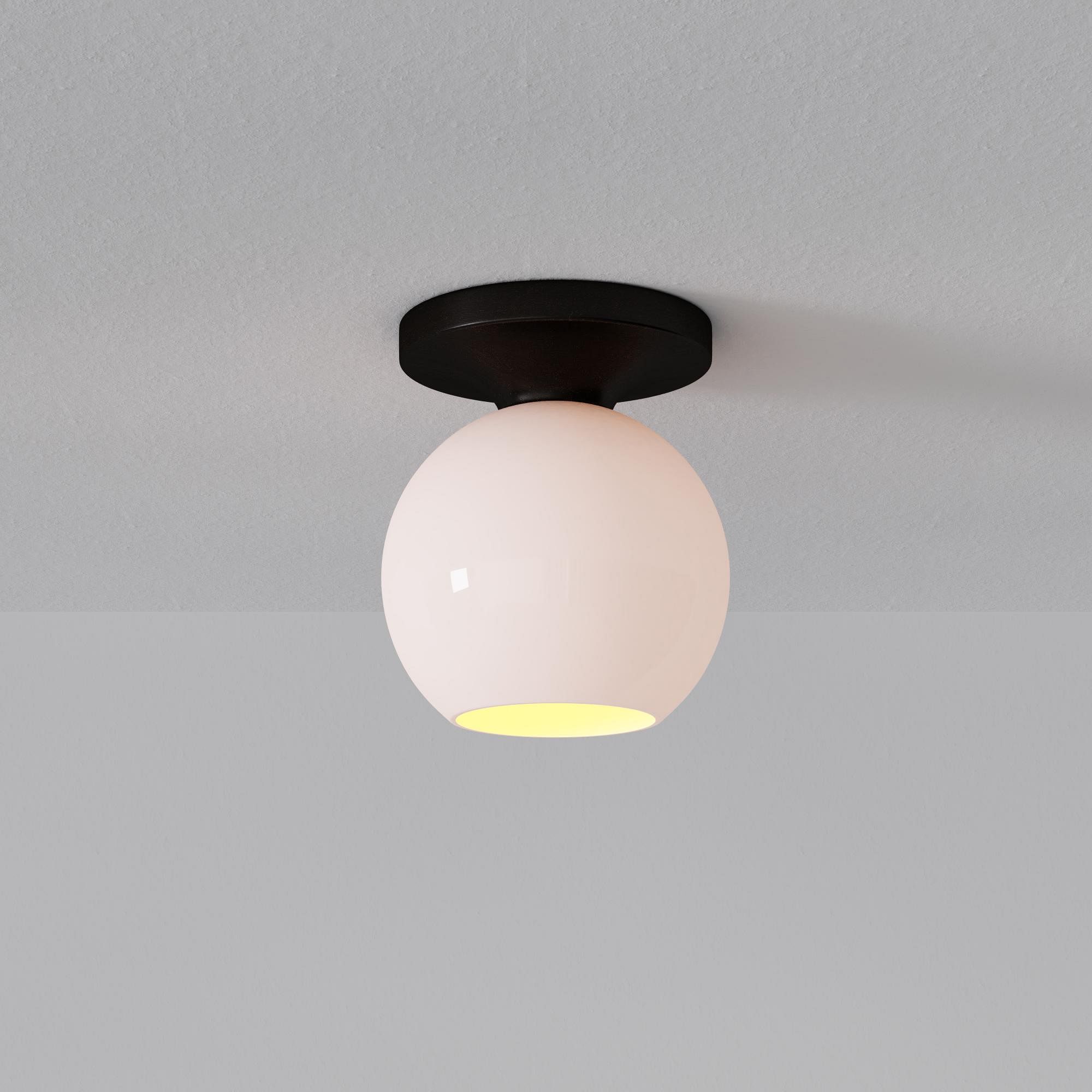 Selvion Modern Globe Ceiling Light - Damp-Rated Bathroom Lighting - Luxe Glass Shade