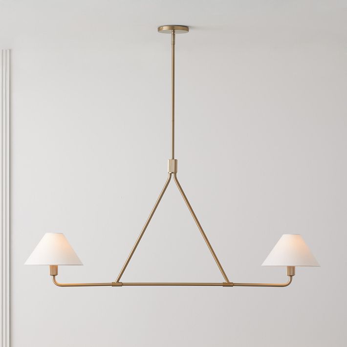 Diora Linen Adjustable Chandelier - Metal Modern Fixture for Living Room