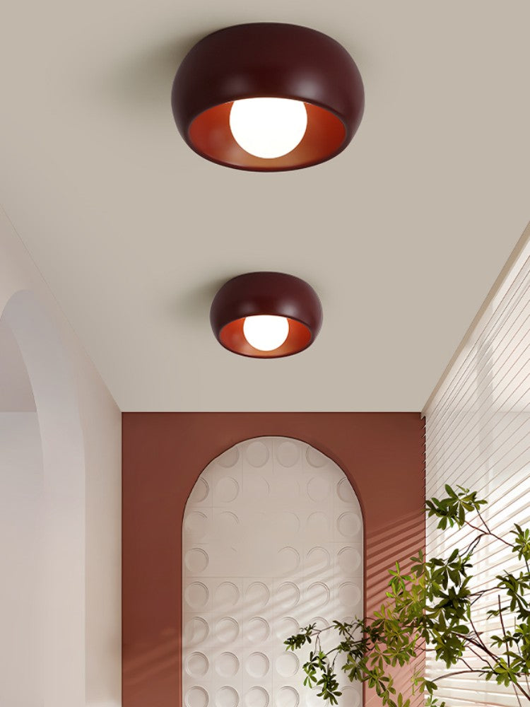 Modern Glass Metal Ceiling Light in Walnut for Indoor Lighting