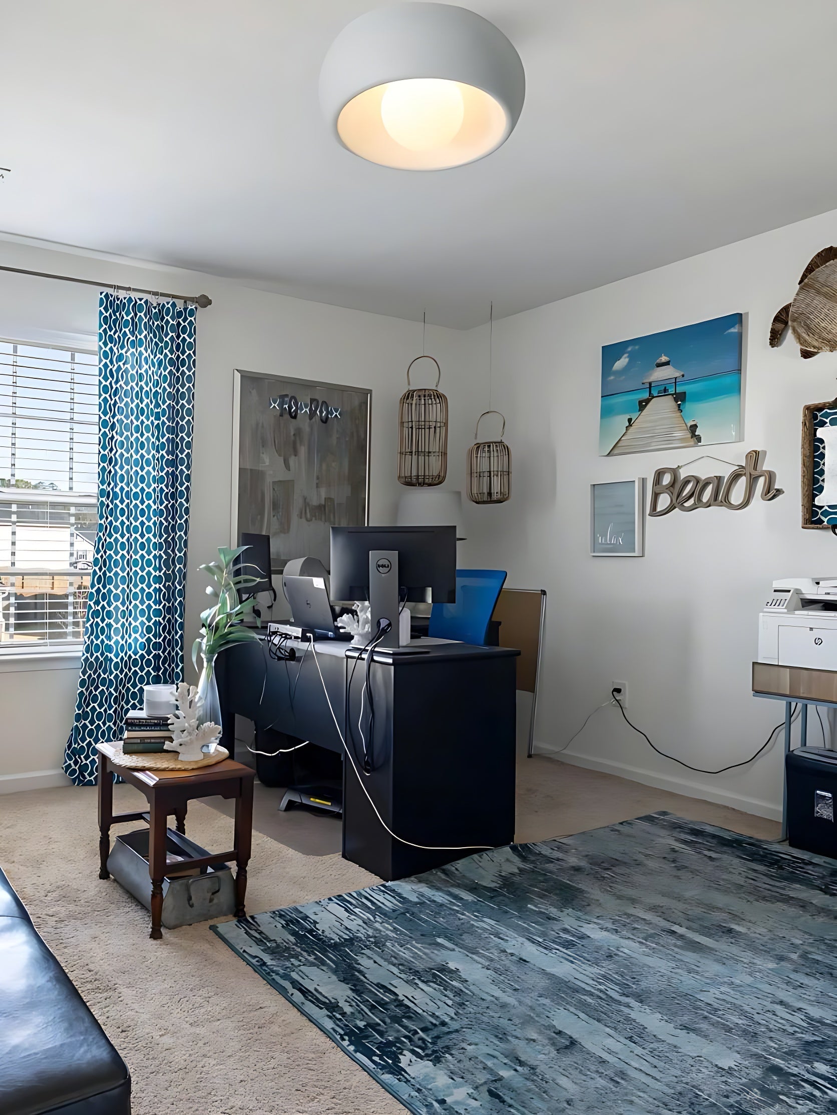 Modern Glass Metal Ceiling Light in Walnut for Indoor Lighting