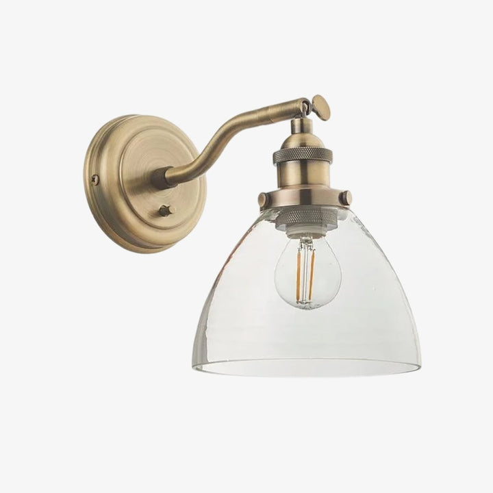 Adjustable Hansen Brass Wall Sconce - Clear Glass Design