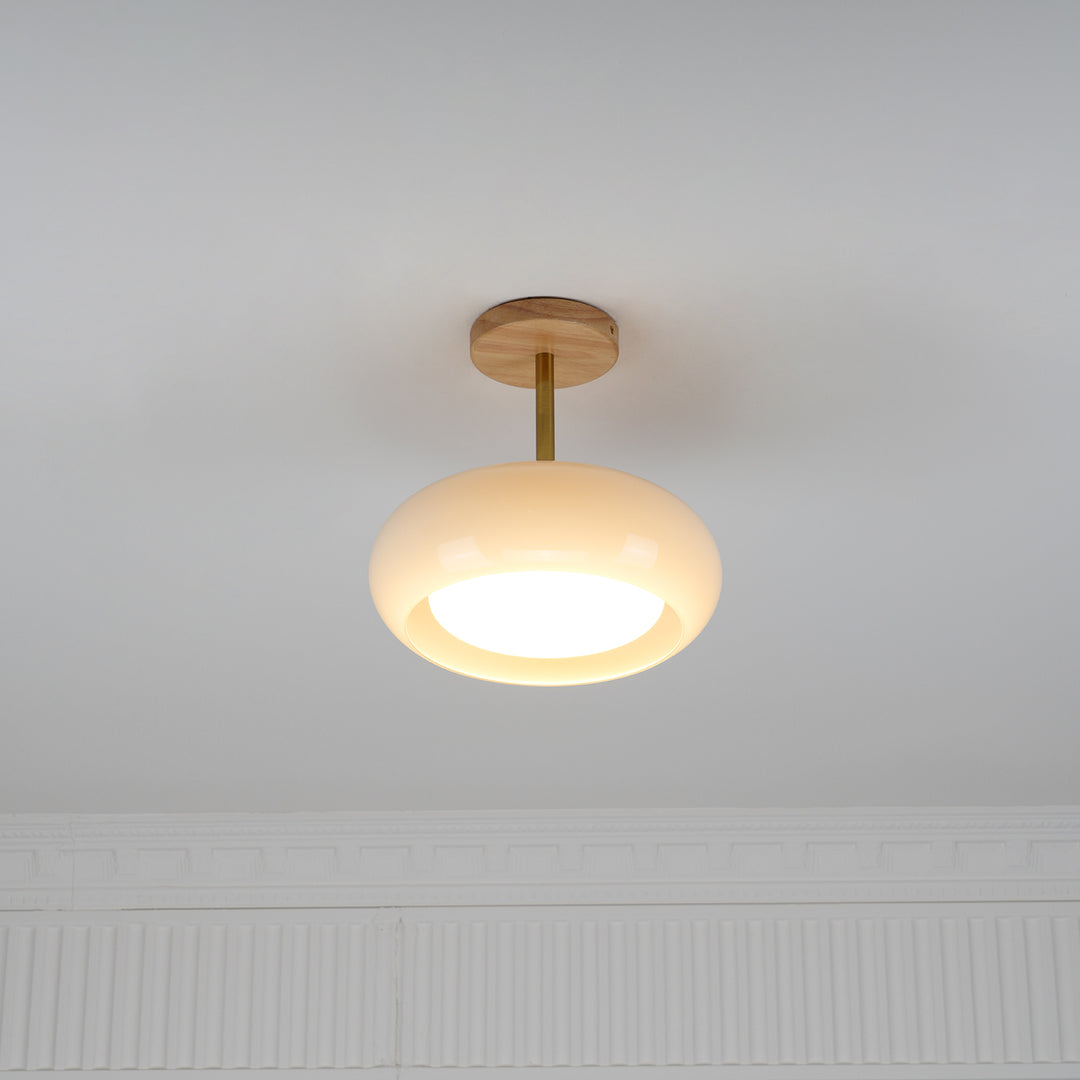 Bauhaus Pot Ceiling Light – Retro Glass Flush Mount for Modern Homes