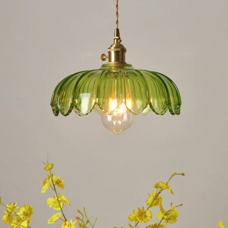 Retro Rustic Petal Buds Glass Pendant Lamp S40