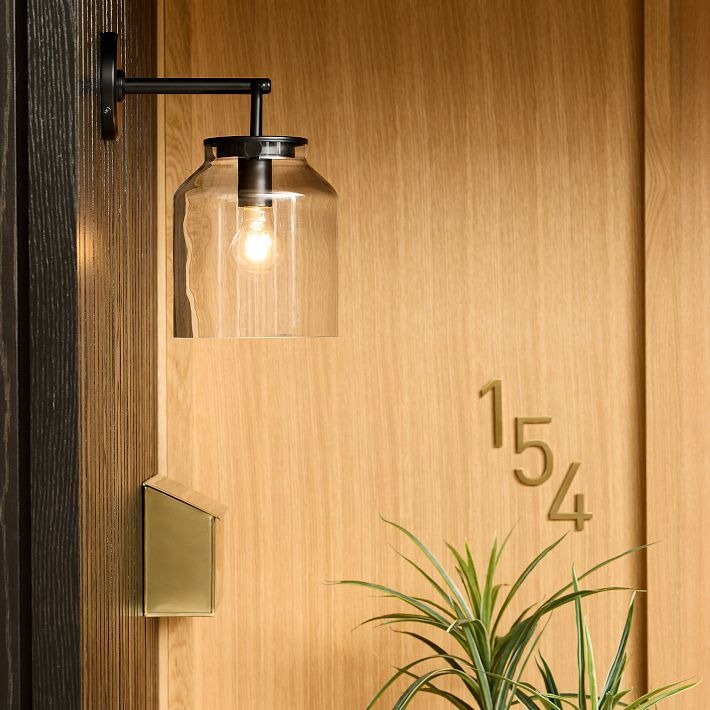 Applique murale d'extérieur minimaliste Hanton – Applique industrielle en métal mat pour espaces modernes