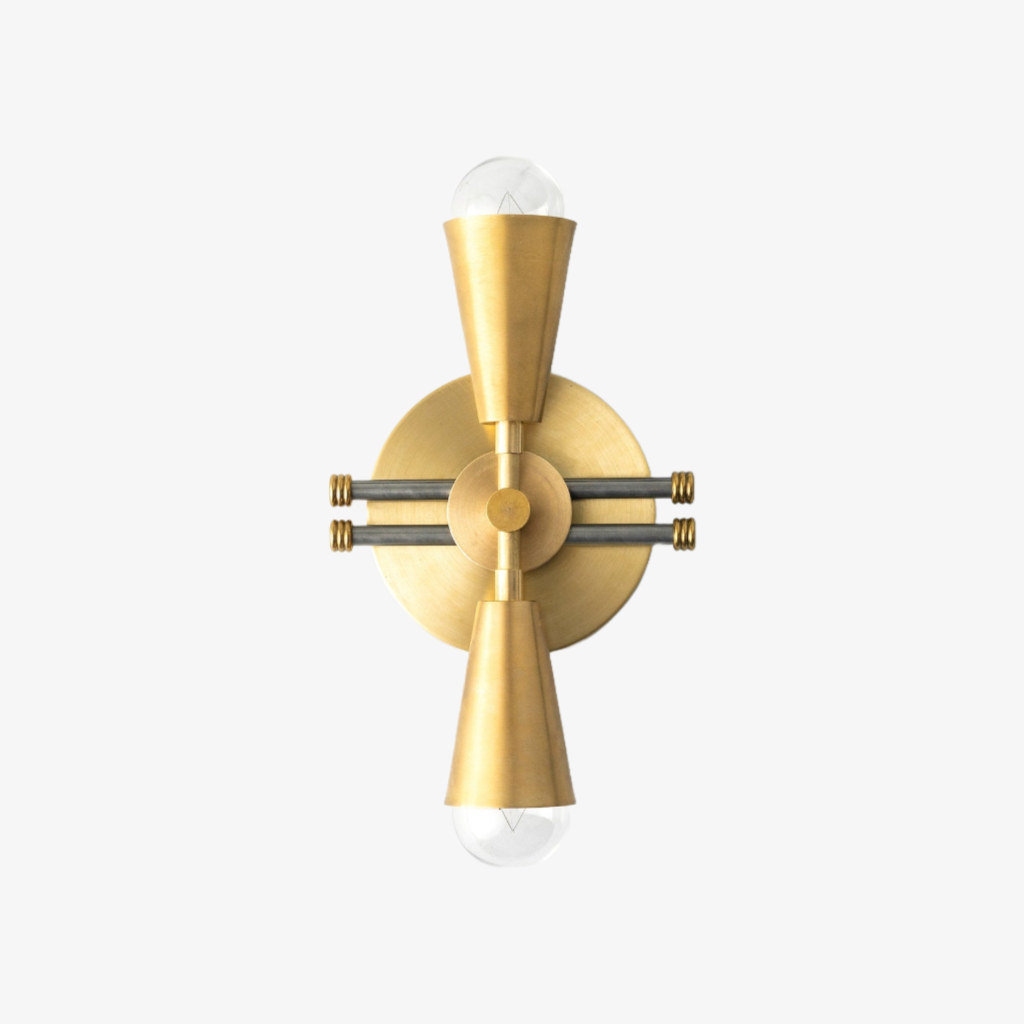 Pyralis Cone Art Deco Brass Sconce - Industrial Vanity Light