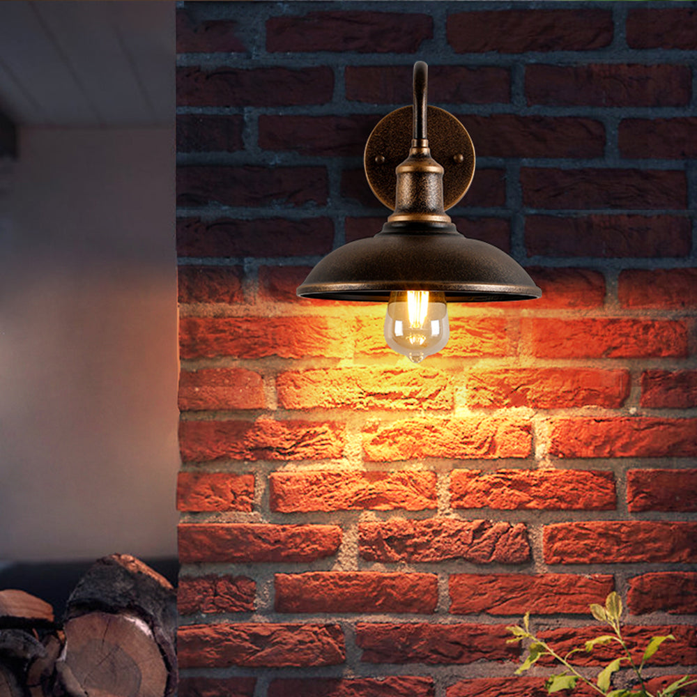 Bronze Finish Industrial Outdoor Wall Sconce Light