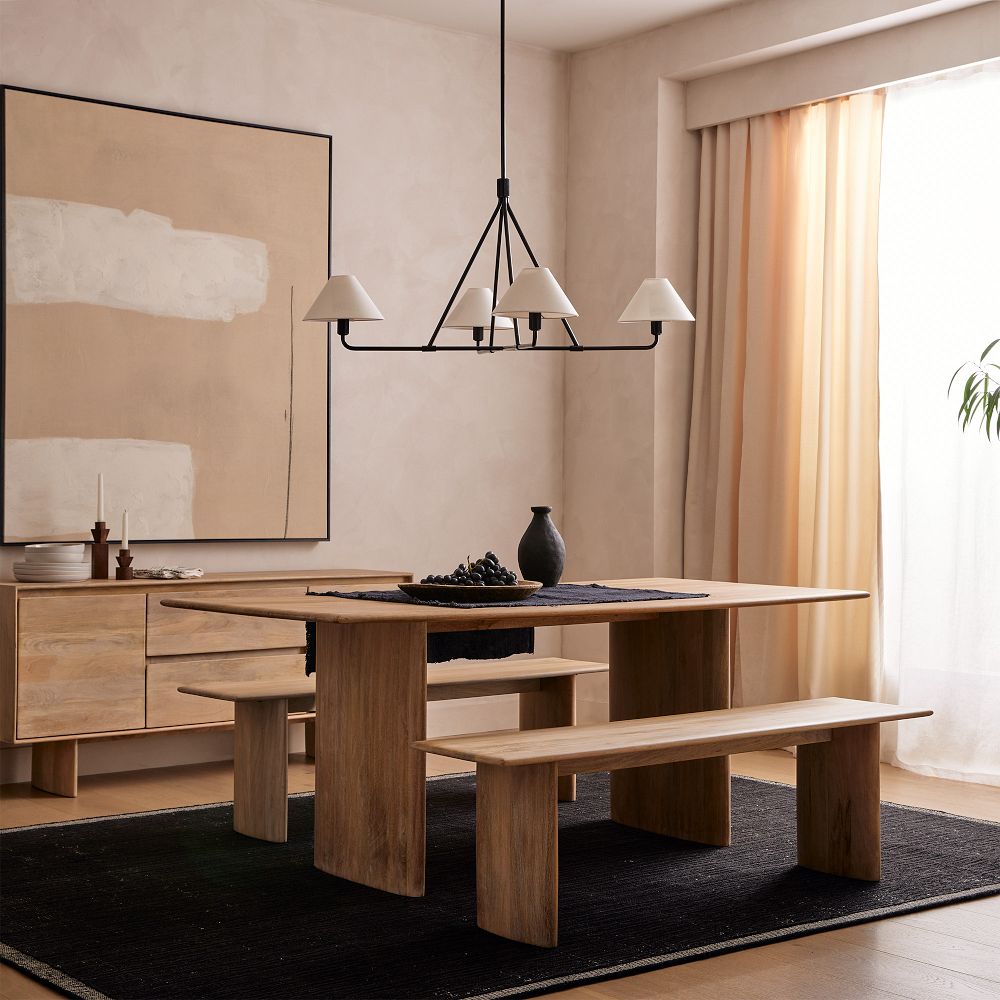 Diora Linen Adjustable Chandelier - Metal Modern Fixture for Living Room