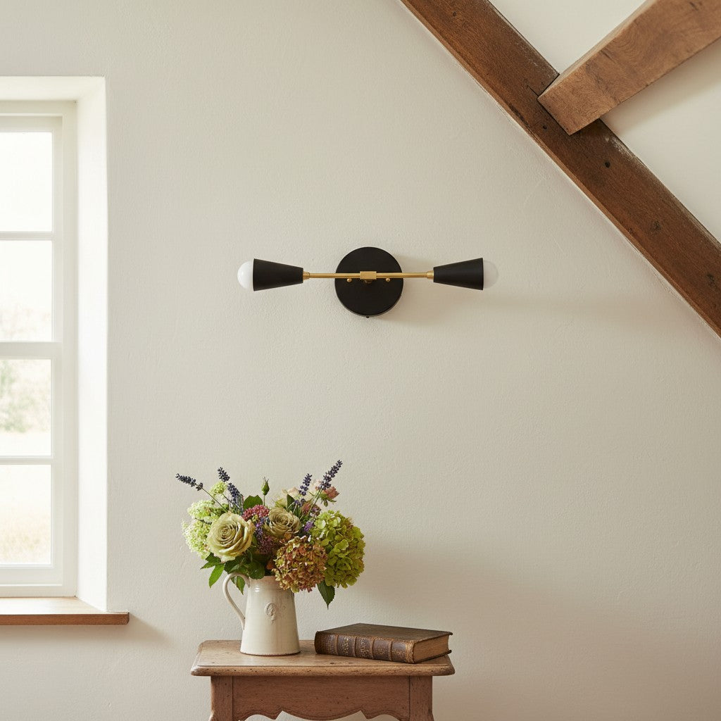 Mobilux Line Minimalist Vanity Light Fixture - Mid Century Bathroom Sconce