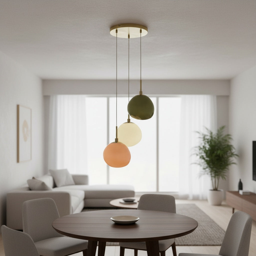 Multi-Shade Opal Glass Pendant - Cluster Hanging Lamp