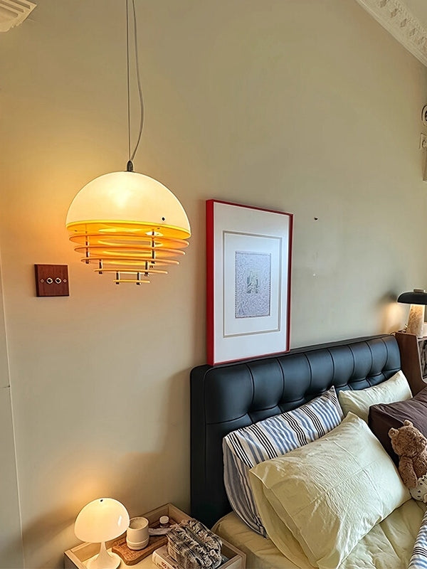 Glass & Acrylic Bauhaus Pendant - Elegant Sunset Glow Living Room Light