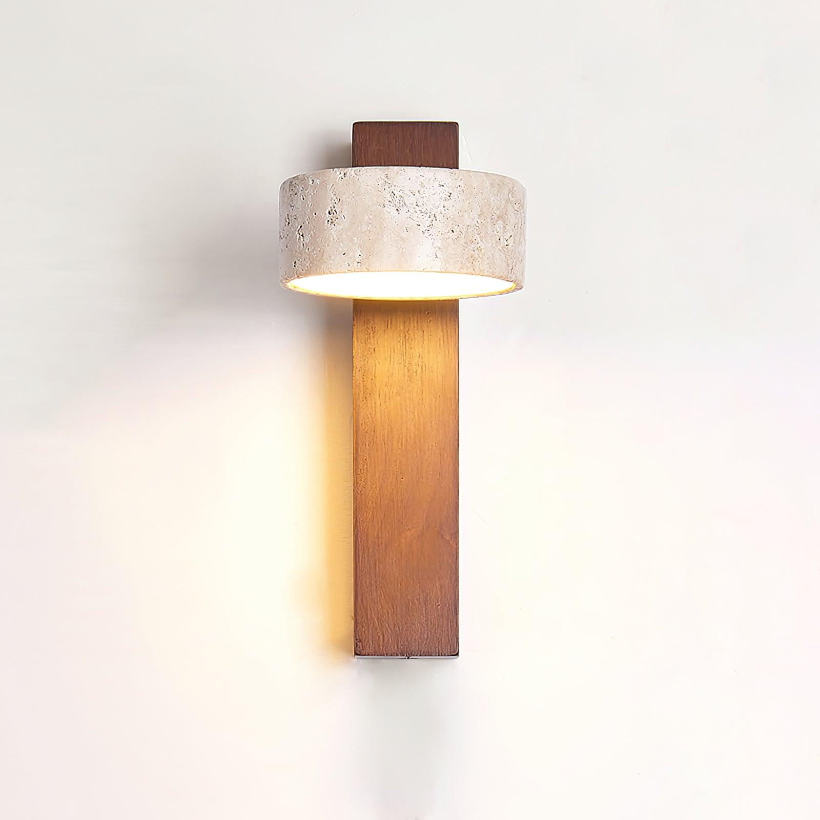 Unique Yellow Travertine Shade Wall Sconce in French Vintage Style