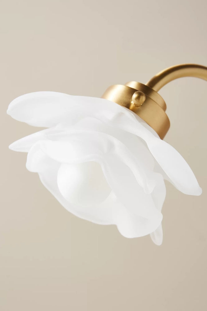 Revalis Glass Flower Task Lamp – Modern Frosted Petal Lighting