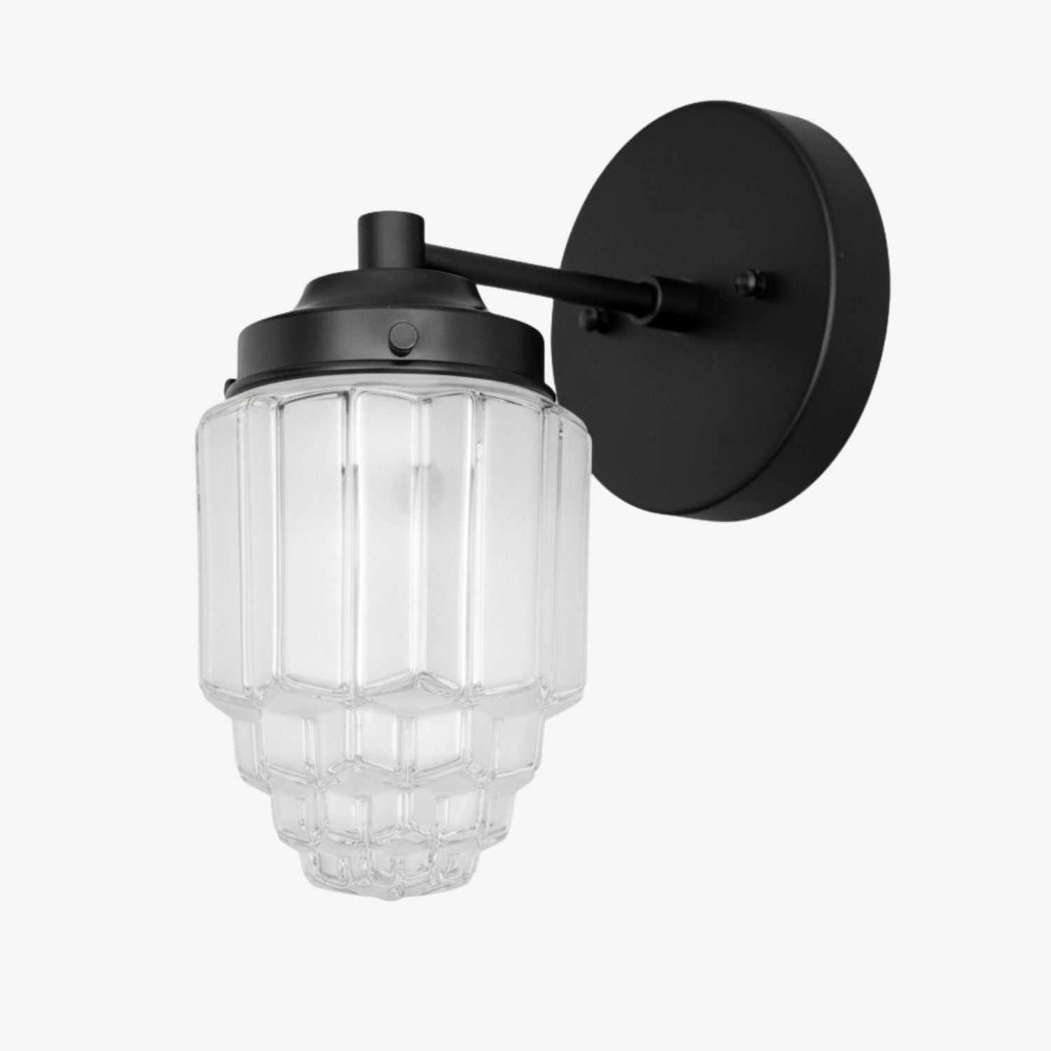 Tierlux Glass Vanity Light - Art Deco Bathroom Fixture with Skyscraper Shades
