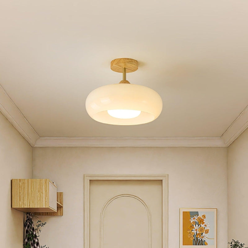 Bauhaus Pot Ceiling Light – Retro Glass Flush Mount for Modern Homes