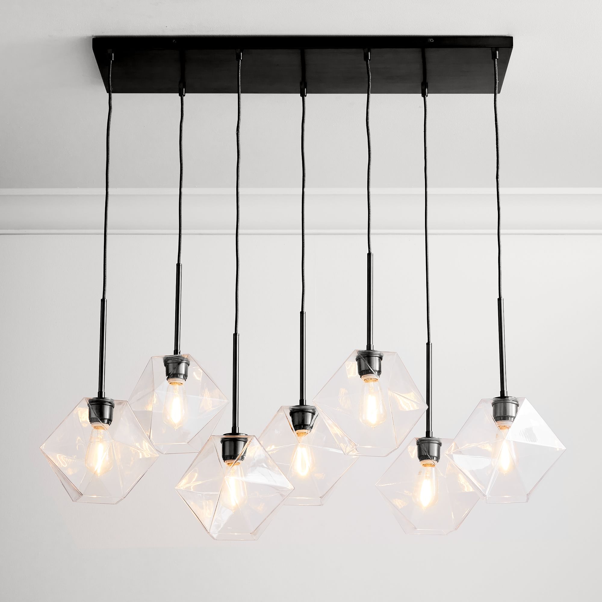 Talvior Luminous Geometric 7-Light Faceted Glass Chandelier