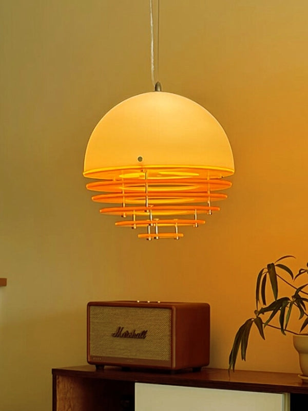 Glass & Acrylic Bauhaus Pendant - Elegant Sunset Glow Living Room Light
