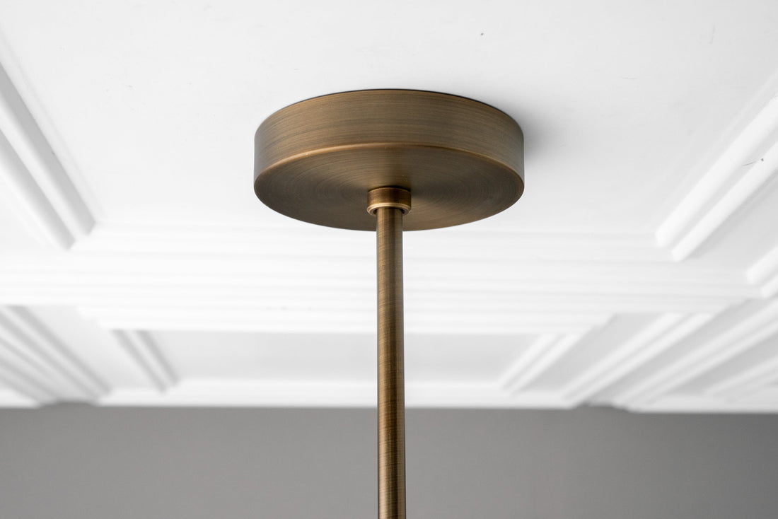 Curva Metal Antique Brass Chandelier - Modern Industrial Lighting Pendant