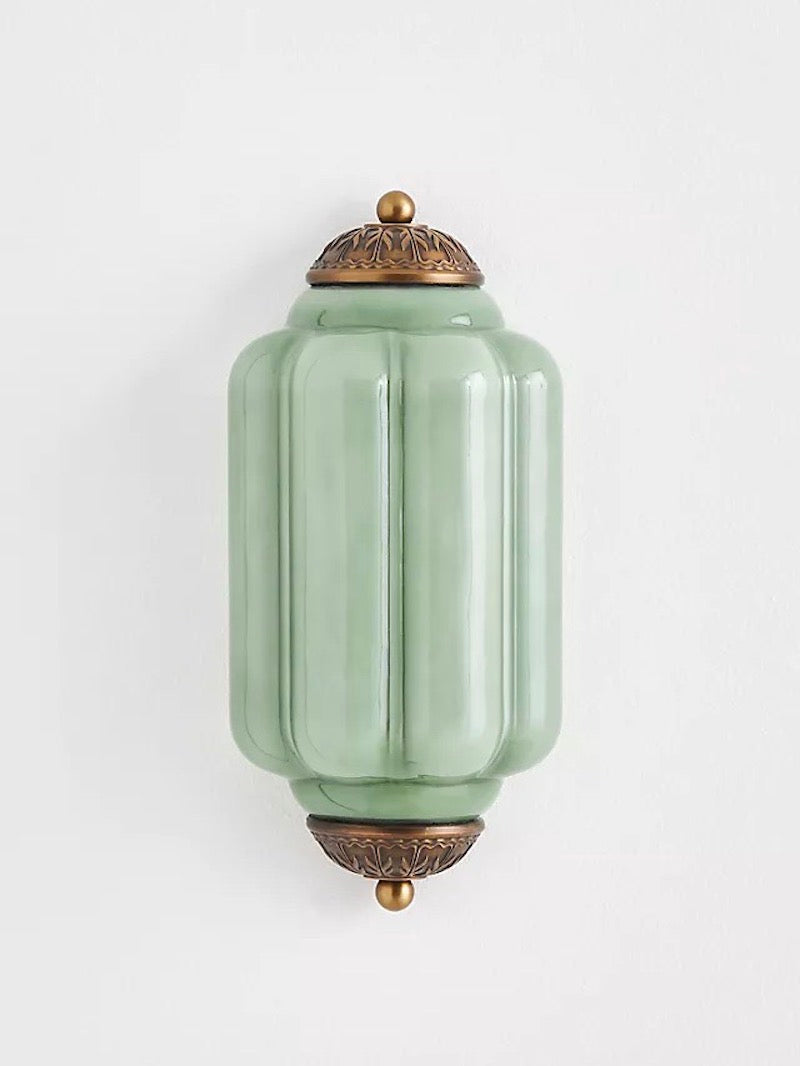 Vintage Milk Glass Wall Sconce Handcrafted Distressed Brass Light