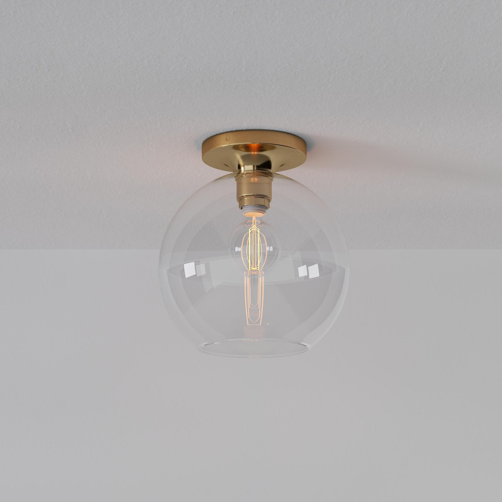Selvion Modern Globe Ceiling Light - Damp-Rated Bathroom Lighting - Luxe Glass Shade