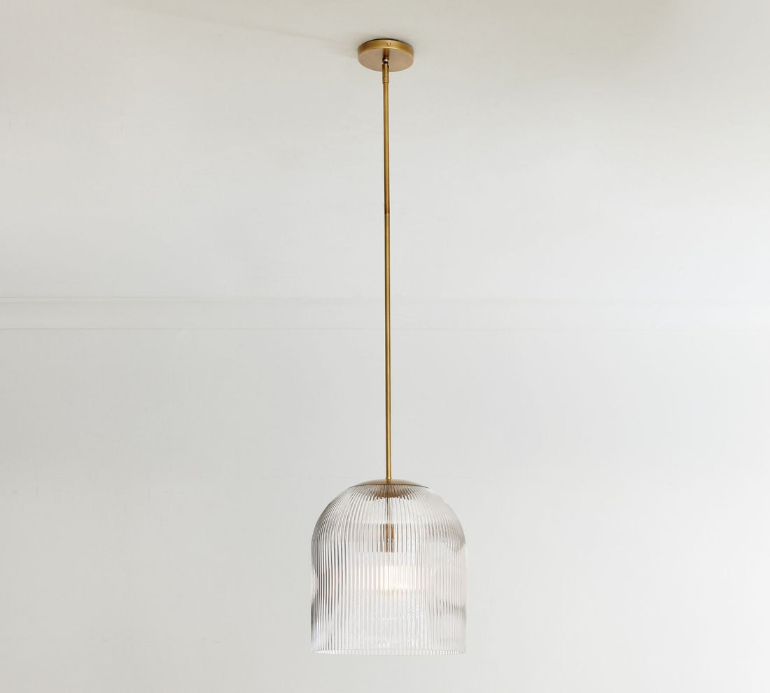 Suspension Bravira en verre strié – Lampe élégante pour îlot de cuisine