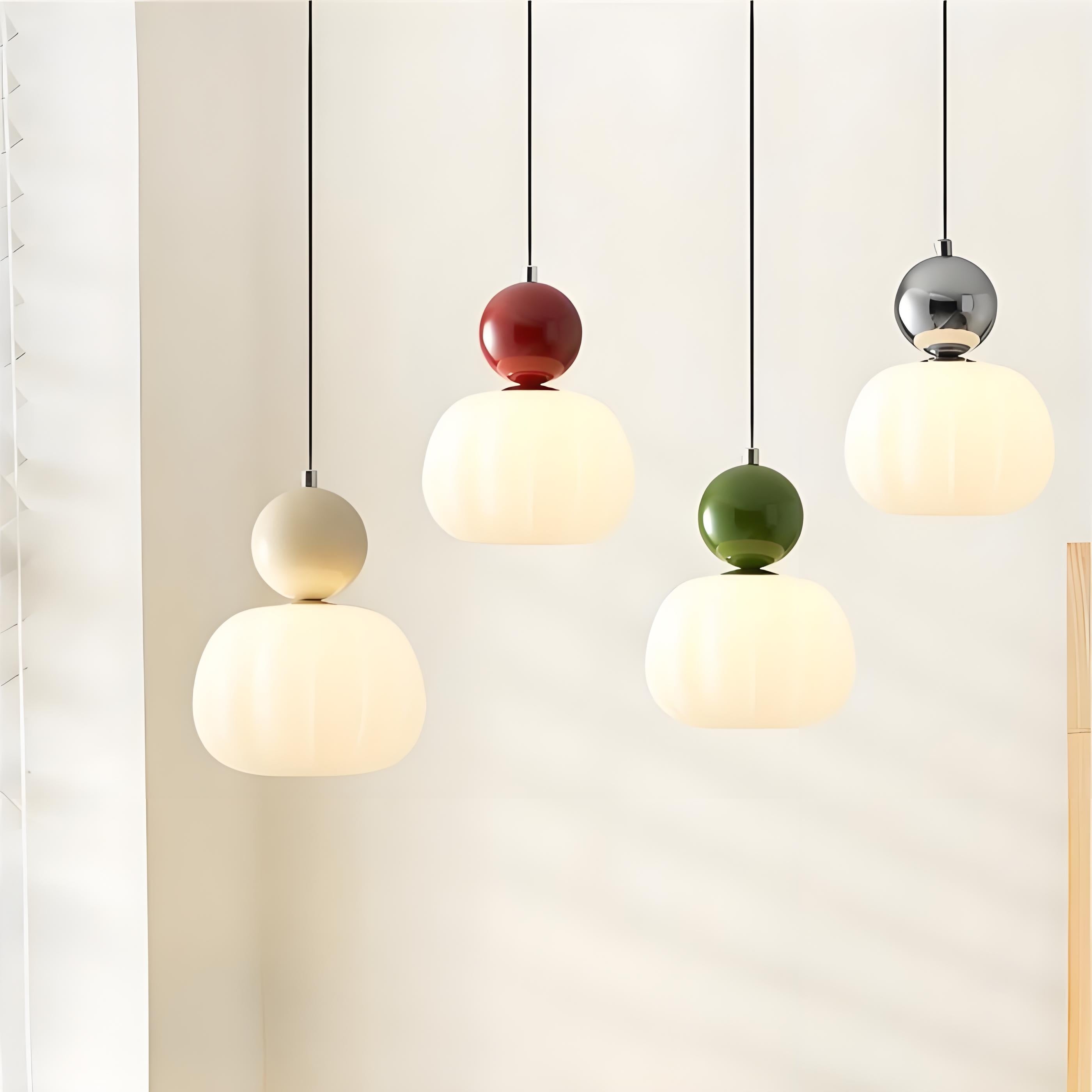 Candy Shape Pendant Lamp – Modern Cream Art Deco Hanging Light