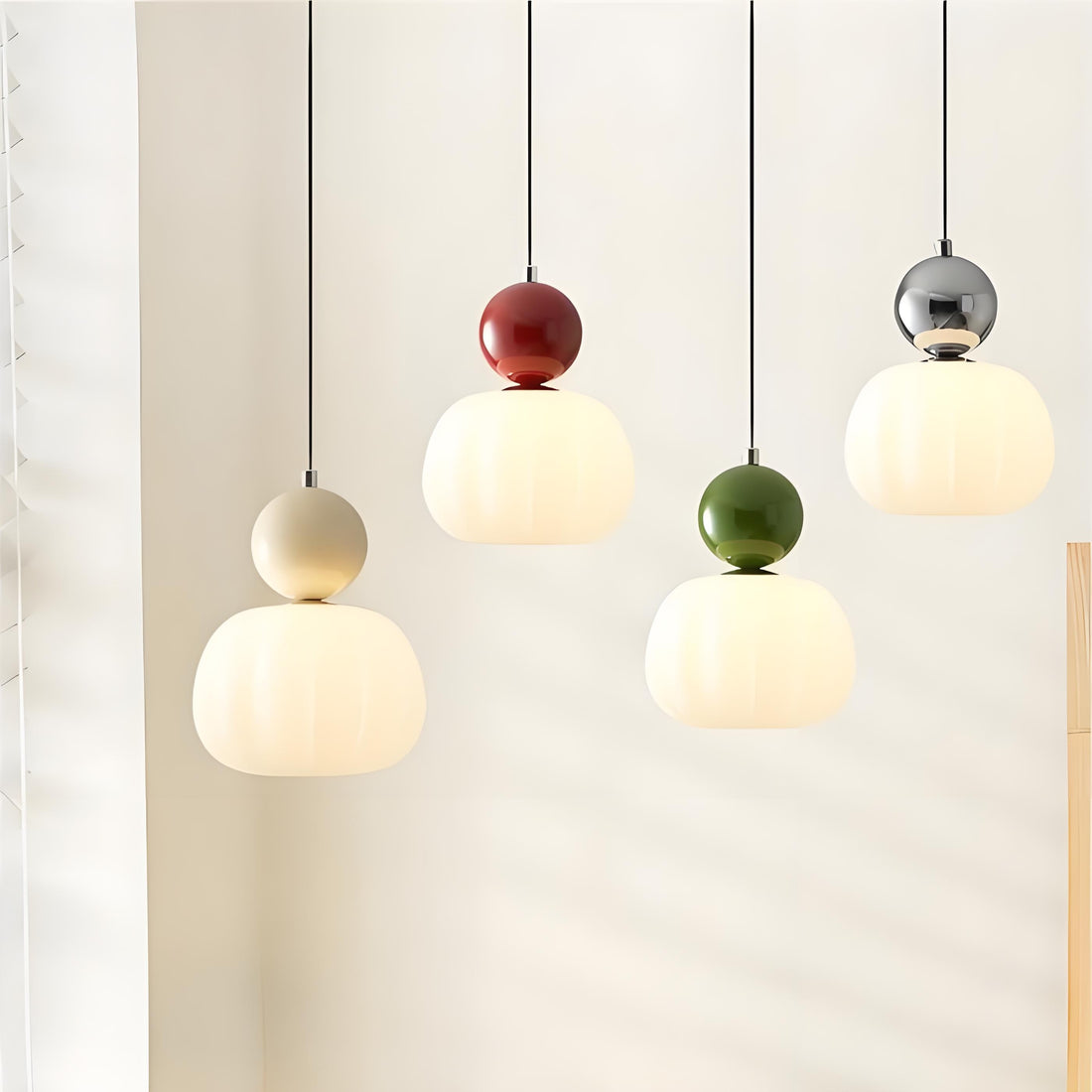 Suspension en forme de bonbon – Suspension Art déco moderne couleur crème