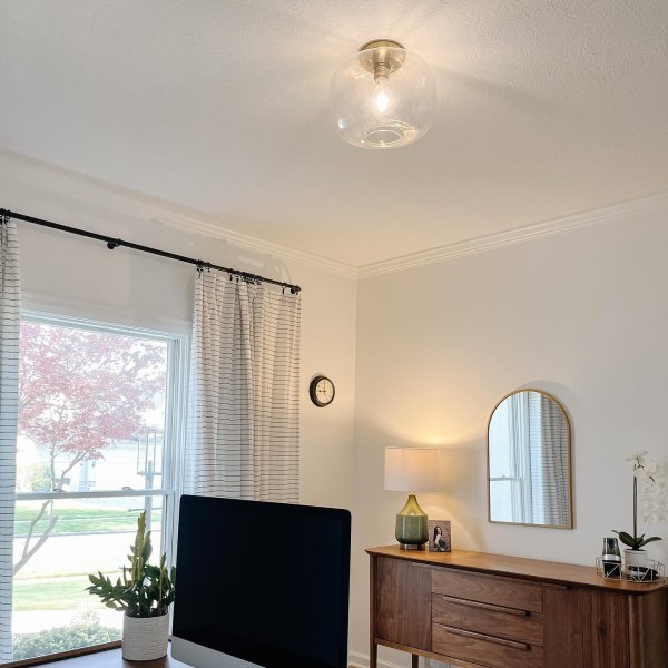 Lumivelle Sculptural Flush Mount Light – Modern Glass Ceiling Lamp