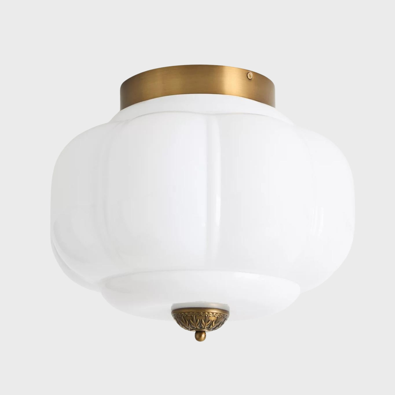 Vintage Eloise Milk Glass Flush Mount Ceiling Light - Vintage Charm Soft Glow