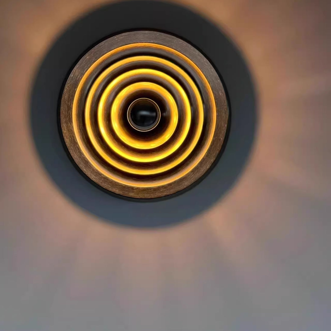 Plafonnier disque élégant de l'ère spatiale, chrome, or, blanc, noir, non dimmable
