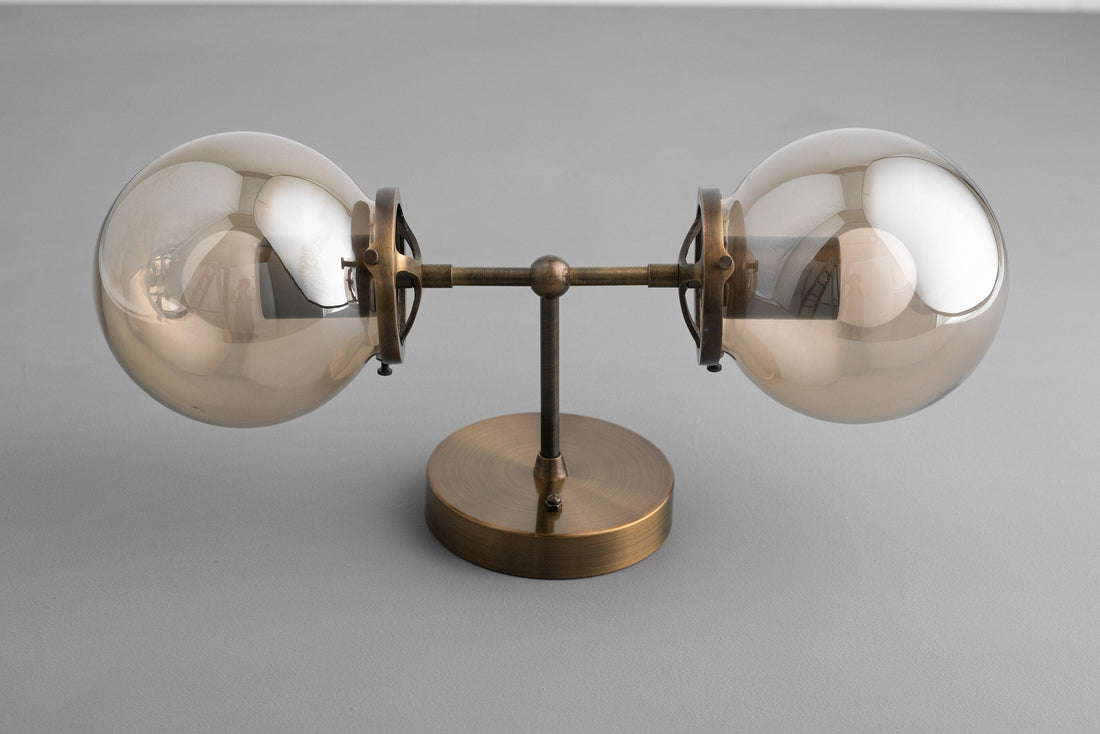 Lumio Globe Double Globe Vanity Wall Light - Rustic Farmhouse Bathroom Wall Fixture