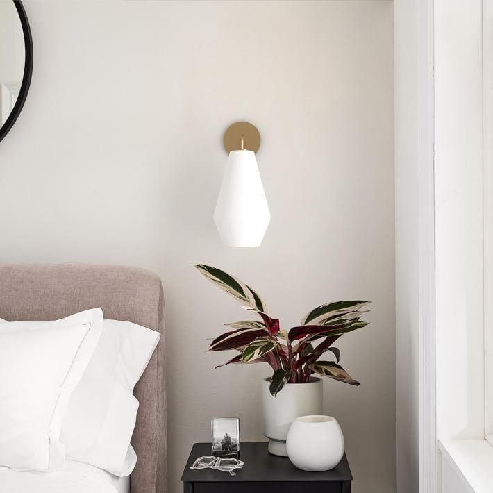 Merin Sculptural Milk Glass Geometric Wall Lamp