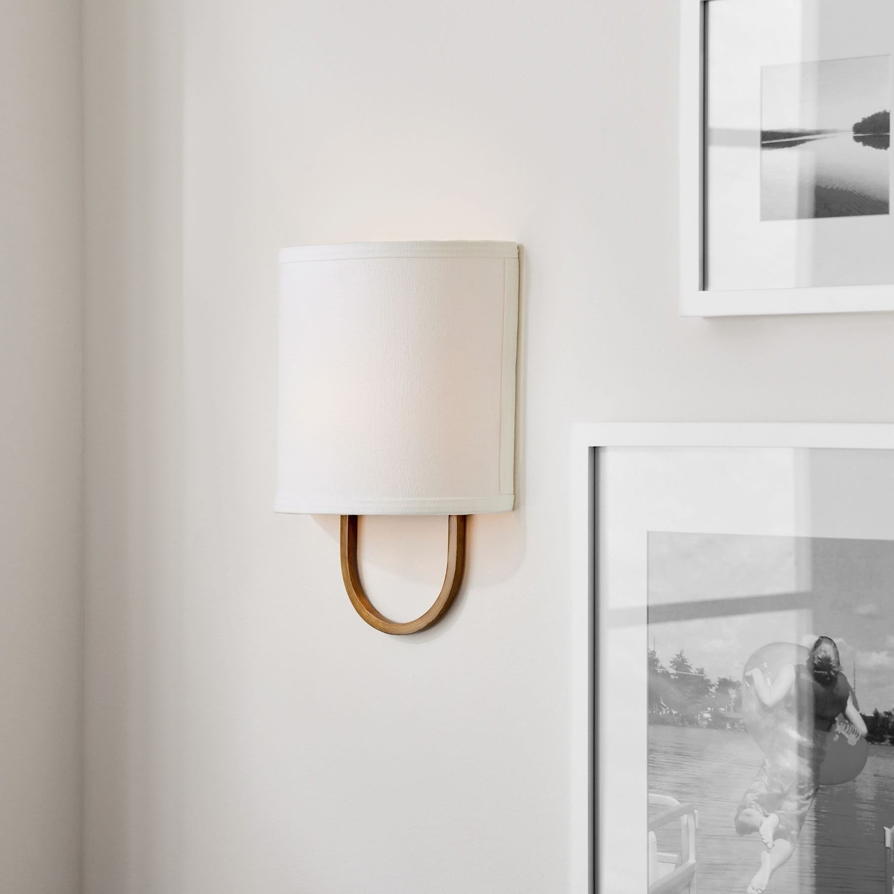 Nolvara Fabric Shade Wall Sconce - Metal Arm Elegant Light for Bedroom