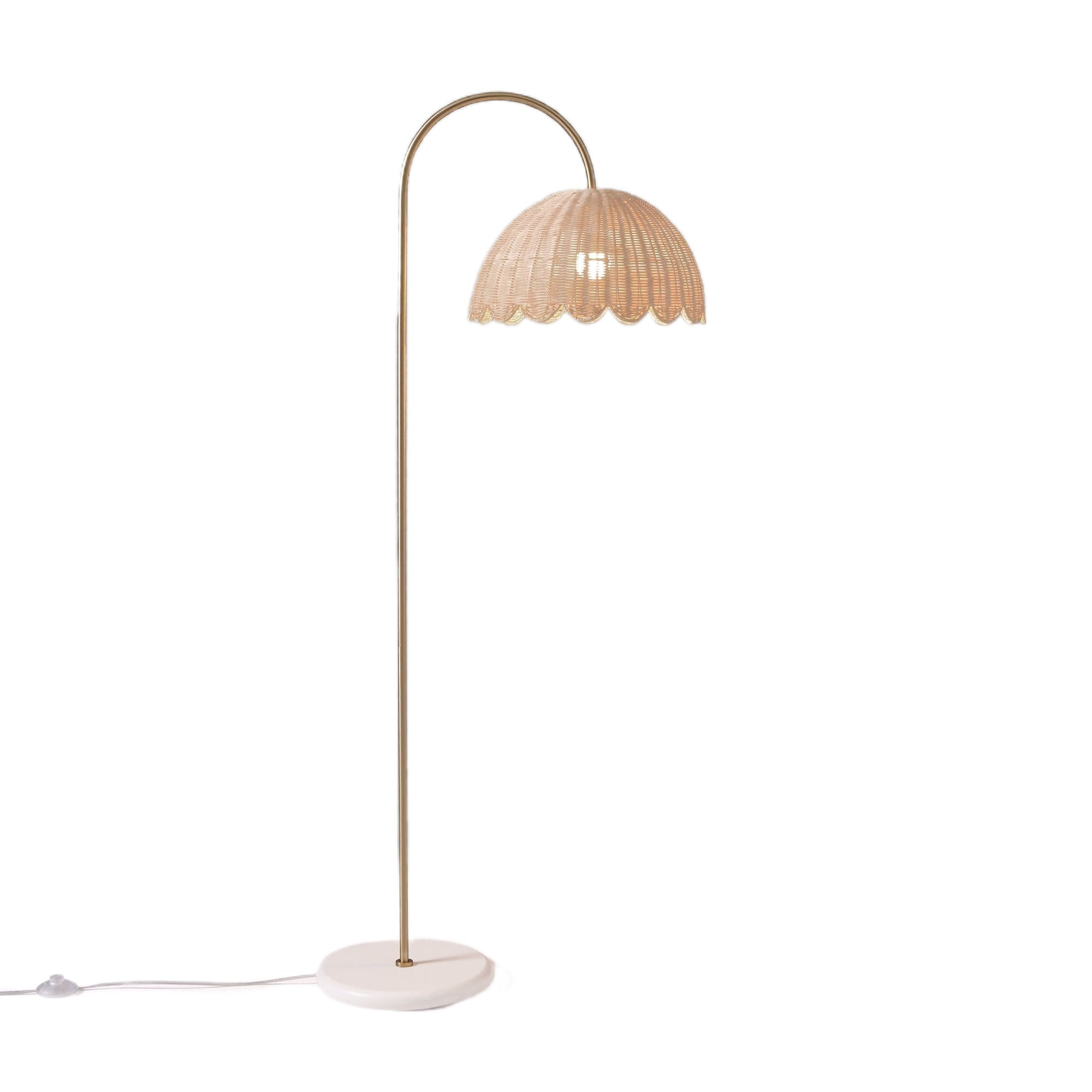Olvara Natural Rattan Bubble Floor Lamp - Kids Room Lighting with Boho Charm