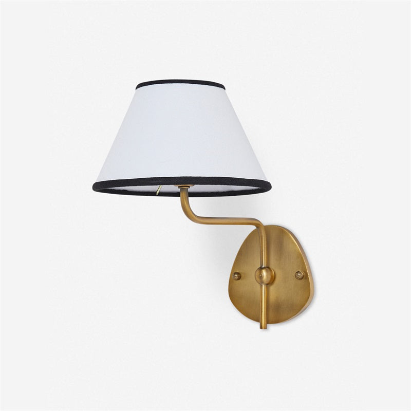Kulo Fabric Wall Light-Modern Double Arm Linen Wall Sconce for Living Room